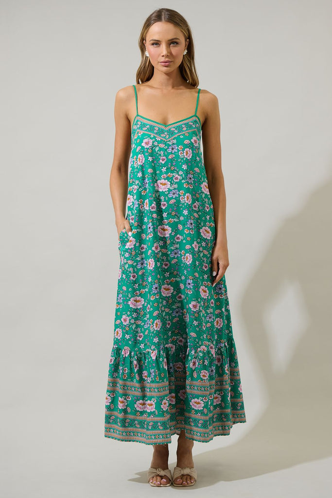 Tali Floral Maxi Dress Clothing Peacocks & Pearls Lexington