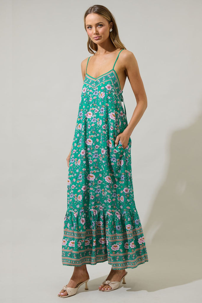 Tali Floral Maxi Dress Clothing Peacocks & Pearls Lexington