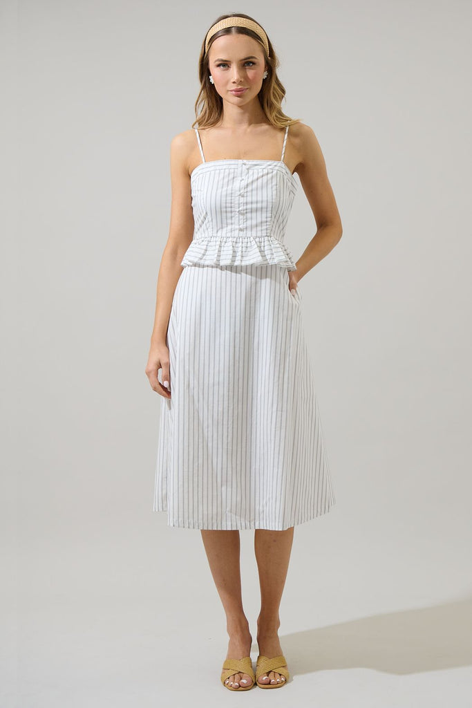 Lana Striped Kohler Midi Dress Clothing Peacocks & Pearls Lexington