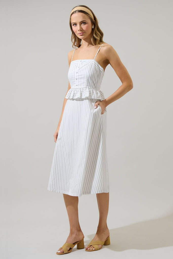 Lana Striped Kohler Midi Dress Clothing Peacocks & Pearls Lexington