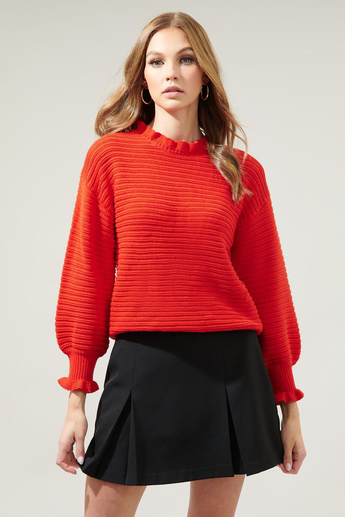 The Vee Ribbed Sweater Clothing SugarLips   