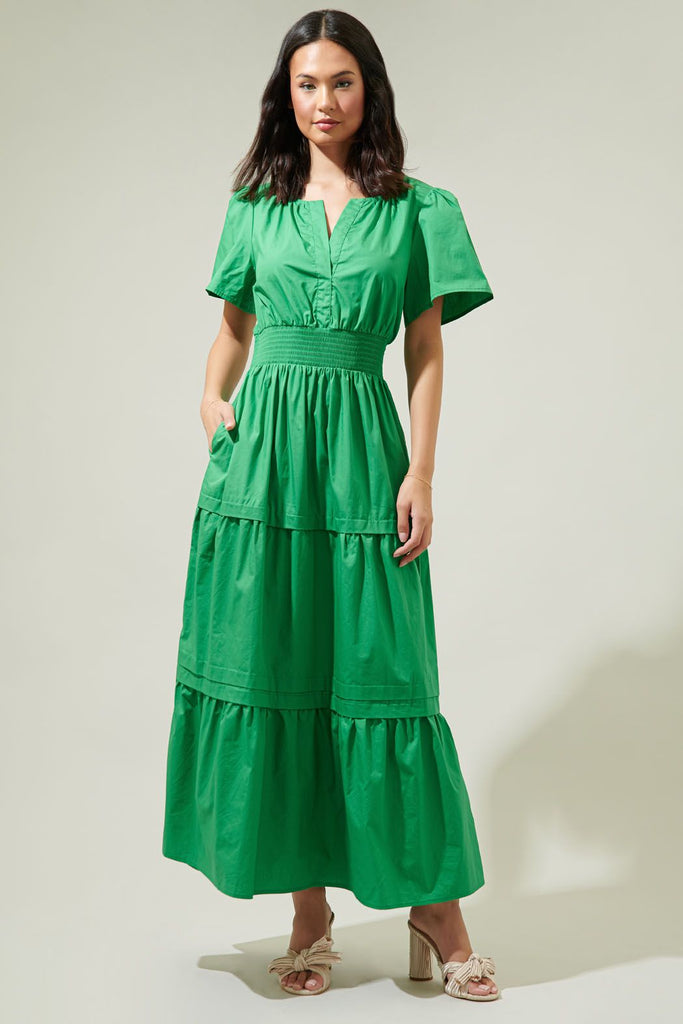 Cider Palmer Poplin Maxi Dress Clothing Peacocks & Pearls Lexington   