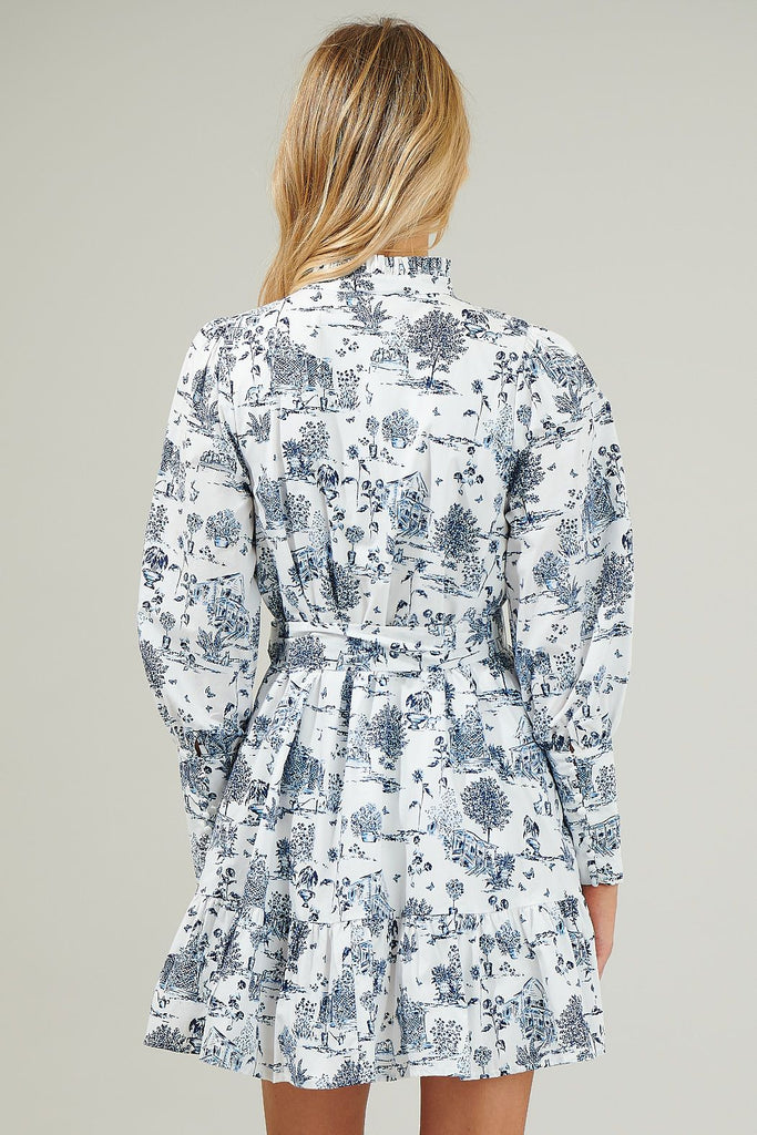 Renzo Toile Beacher Pintuck Shift Dress Clothing SugarLips   