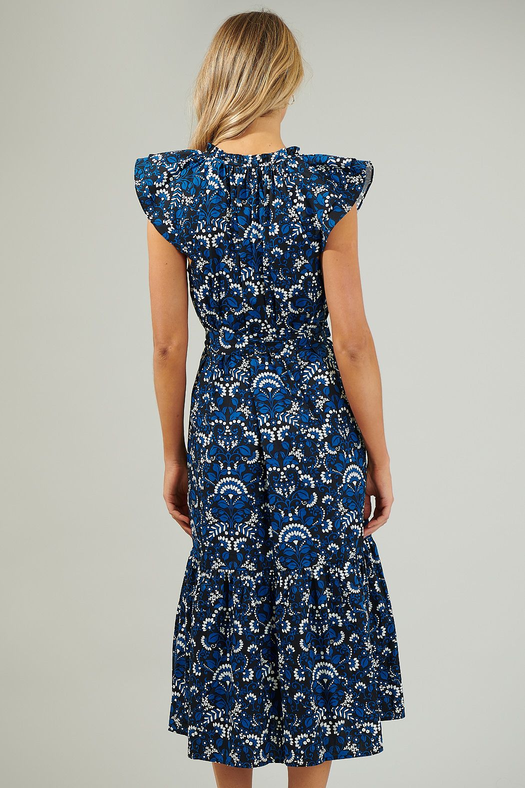 Dynamite Floral Button Midi Dress Peacocks & Pearls Lexington Dynamite Floral Button Midi Dress Peacocks & Pearls Lexington