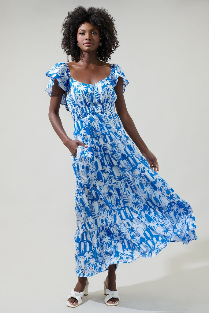 Nala Tiered Maxi Dress Clothing Peacocks & Pearls Lexington