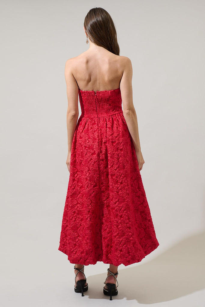 Arielle Jacquard Belle Strapless Maxi Dress Clothing Peacocks & Pearls Lexington   