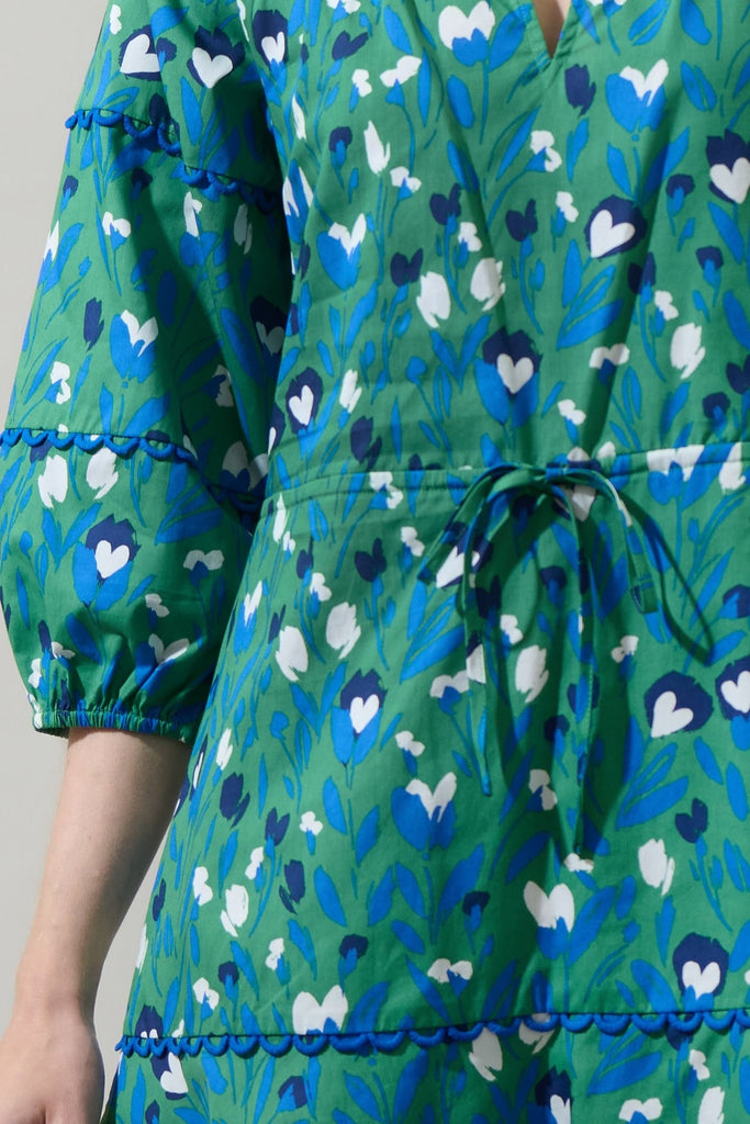 Laury Floral Mile Button Down Midi Dress Clothing Peacocks & Pearls Lexington   