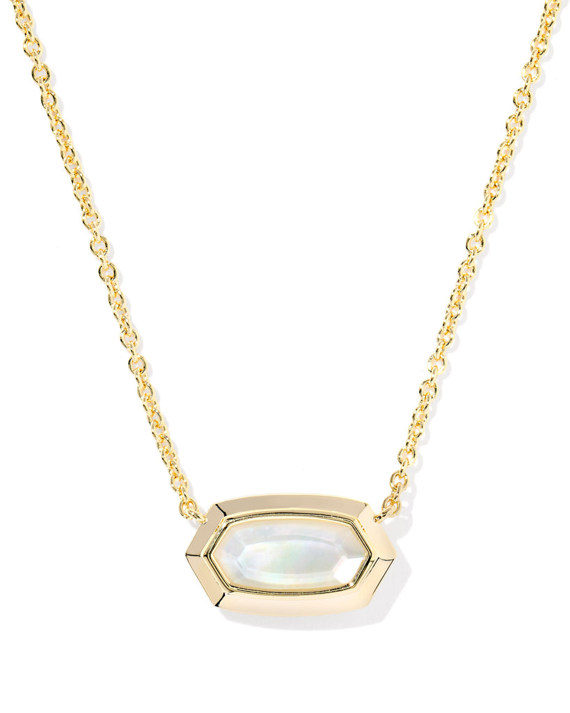 Elisa Bezel Short Pendent Necklace Jewelry Peacocks & Pearls Lexington