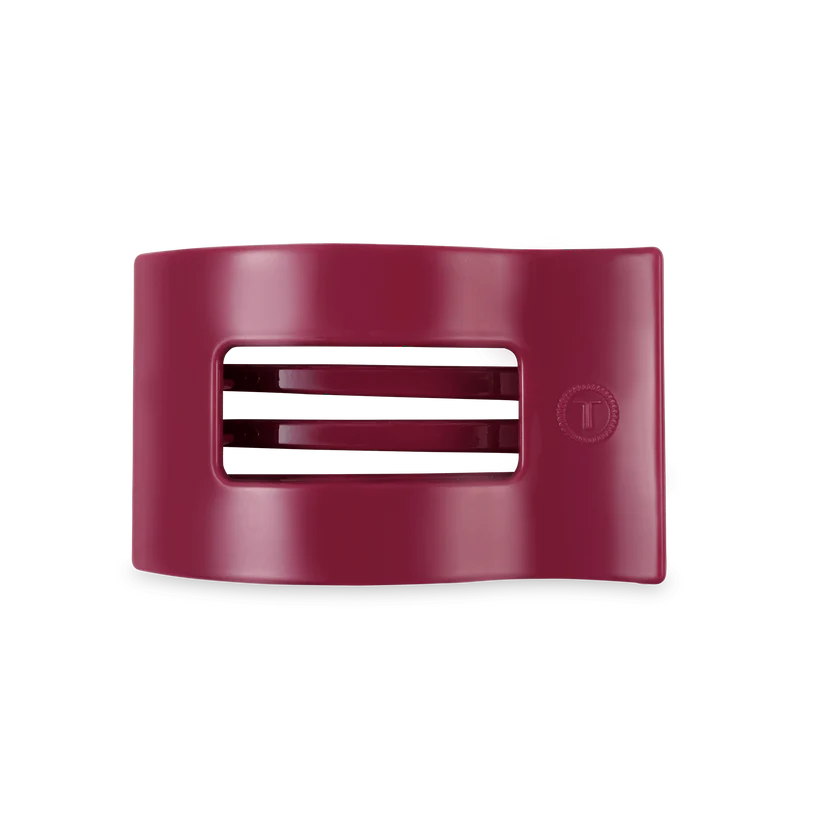Medium Flat Rectangular Hair Clip Accessory Peacocks & Pearls Lexington Burgandy