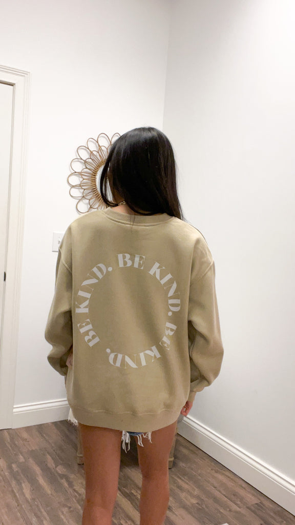 Be Kind Sweatshirt Clothing Bailey Rose XS Tan 
