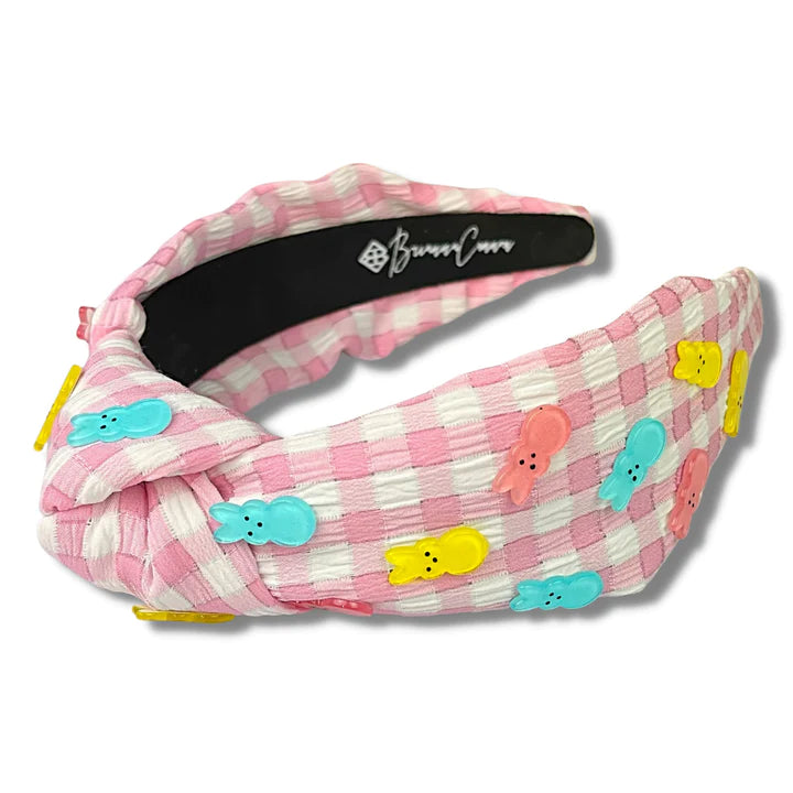 Pink Gingham Easter Bunny Headband Accessory Brianna Cannon   