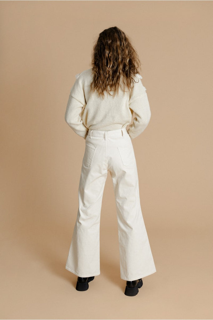 Cream Corduroy Velvet Pants Clothing Molly Bracken   