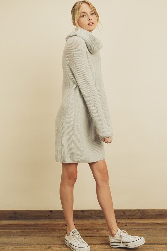 Ribbed Knit Turtleneck Sweater Dress Clothing Dress Forum   