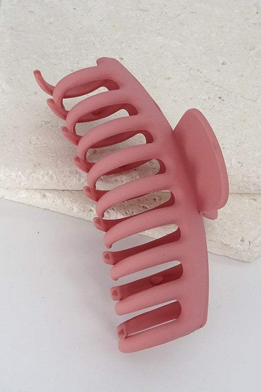 Solid Matte Claw Clip Accessory Wall to Wall Hot Pink  