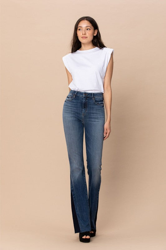 Medium Blu Happi High Rise Flare Jean Clothing Hidden   