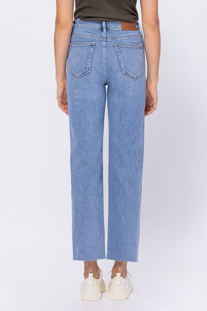 Tracey Light Wash High Rise Straight Jean Clothing Hidden   