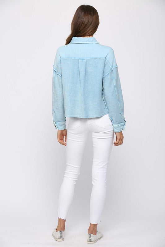 Washed Terry Cropped Jacket Clothing Fate   