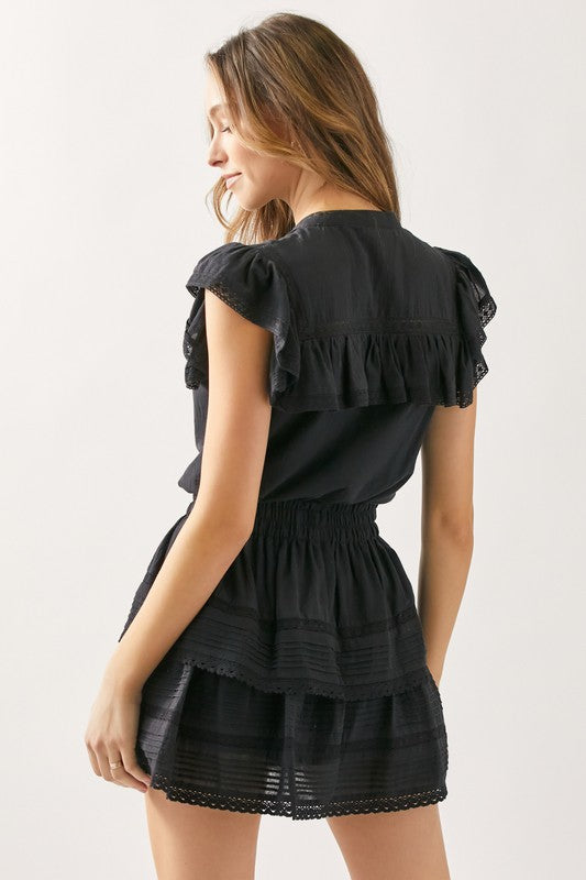 Black Ruffled Laced Set (sold separately) Clothing Day + Moon   