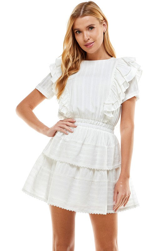 Ruffle S/S Tiered Dress Clothing TCEC   
