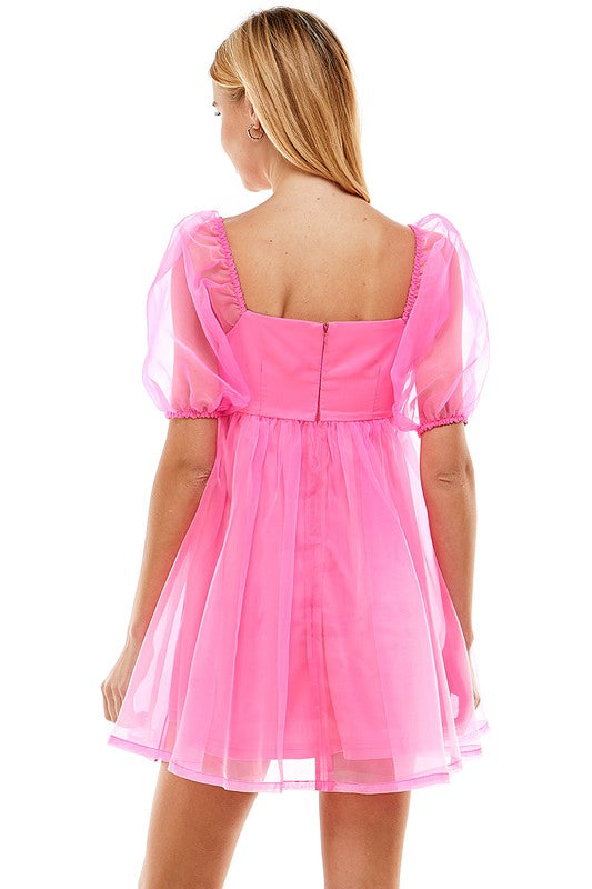 Bubble Sheer Sleeved Overlay Dress Peacocks & Pearls Lexington Bubble Sheer Sleeved Overlay Dress Peacocks & Pearls Lexington