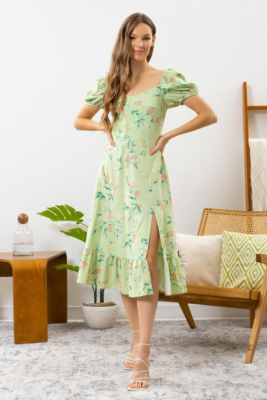blu pepper green floral dress Blu Pepper Tiered Floral Dress for Women in Olive