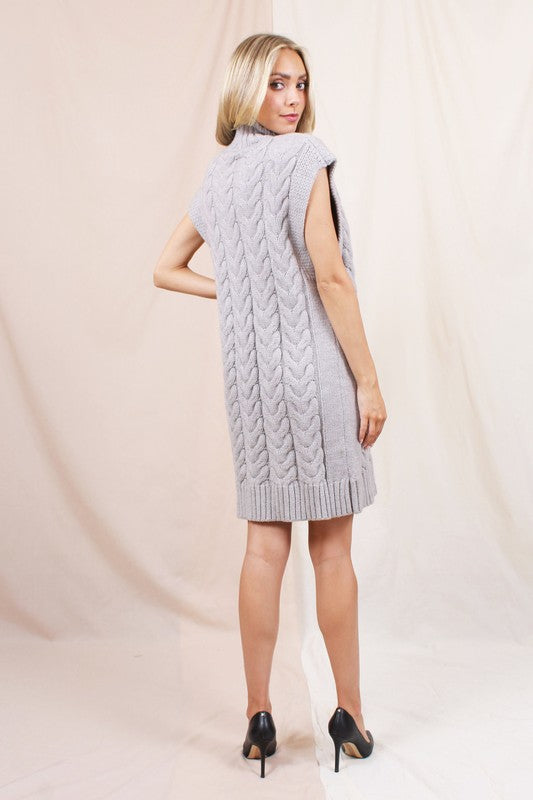 Grey Loose Cable Knit Sweater Dress Peacocks & Pearls Lexington Grey Loose Cable Knit Sweater Dress Peacocks & Pearls Lexington
