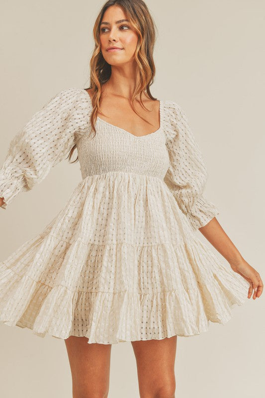 Ivory Lattice Tiered Babydoll Dress Peacocks & Pearls Lexington Ivory Lattice Tiered Babydoll Dress Peacocks & Pearls Lexington