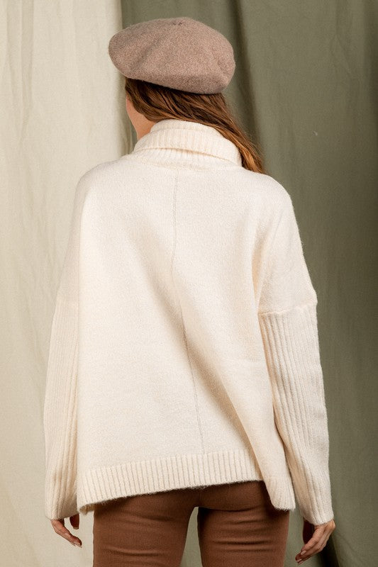 Cream Turtleneck Pocket Sweater Clothing Very J   