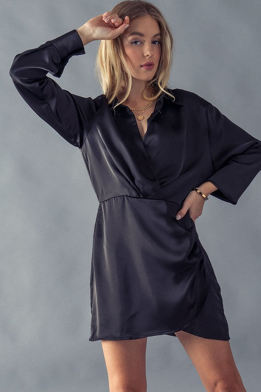 wrapped black pearl dress Long Sleeve Wrap – Peacocks & Pearls Lexington style design with a American Apparel | Dresses formal-dress-shirt Size:M / 15.5