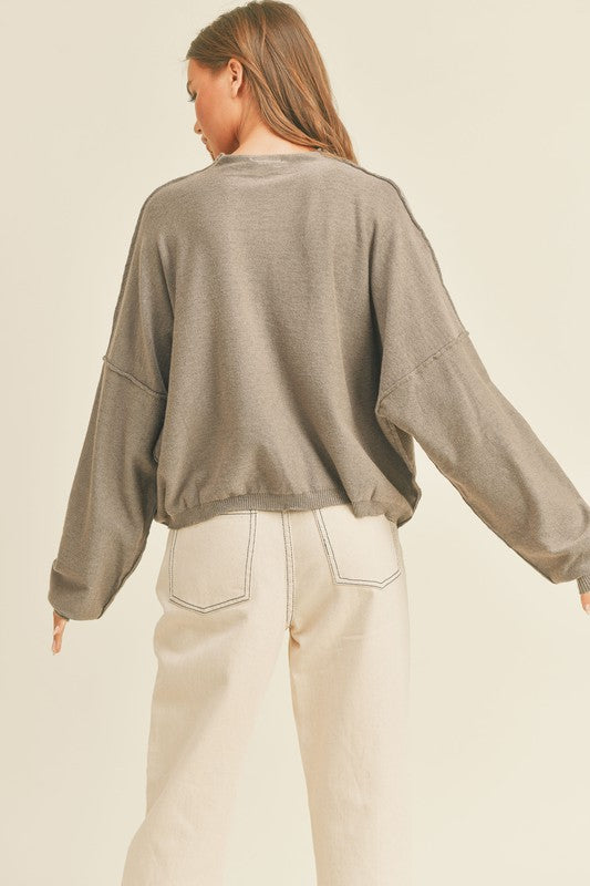Mock Neck Soft Sweater Top Clothing Miou Muse   