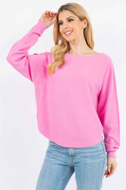 Pink Long Sleeve Pullover Top Clothing Dreamers by Debut   