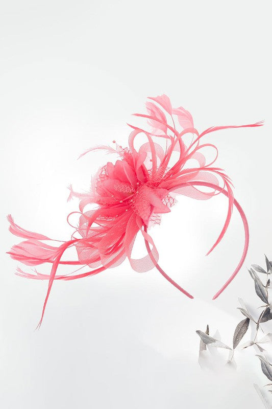 Feather Flower Fascinator Accessory Wona Trading   