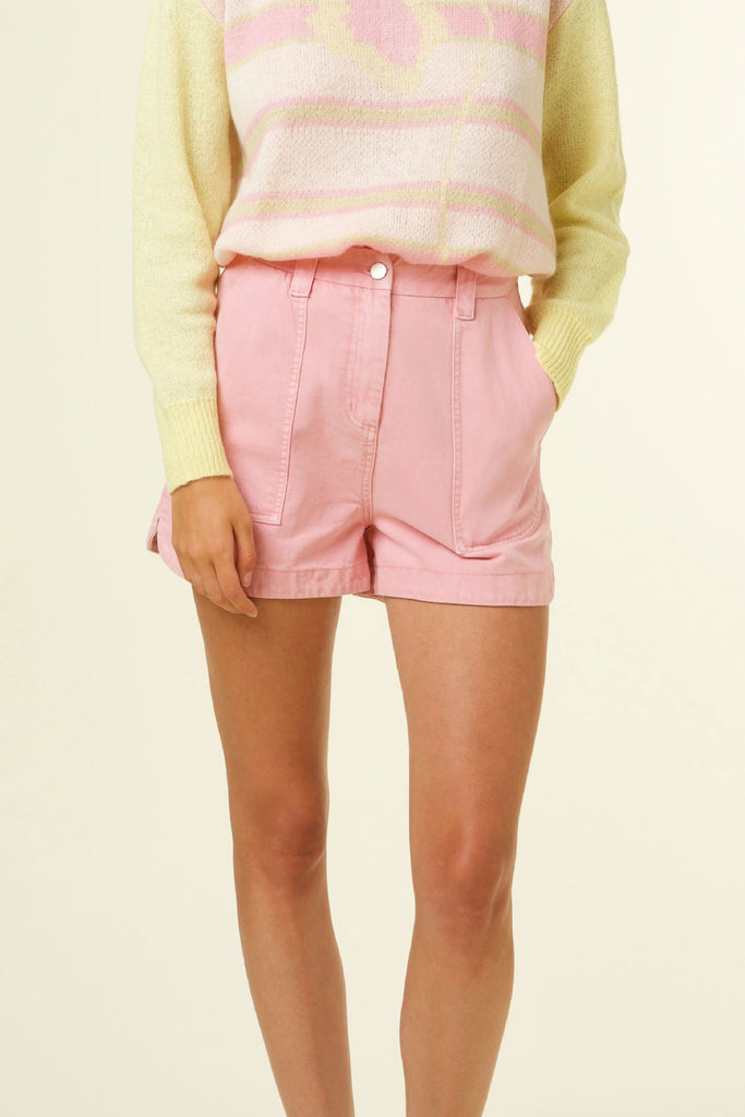 Pink Denim Shorts Clothing Frnch   