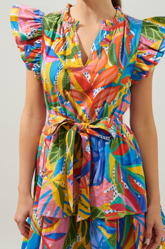 Multicolor Tropical Flutter Slv Dress Clothing SugarLips   