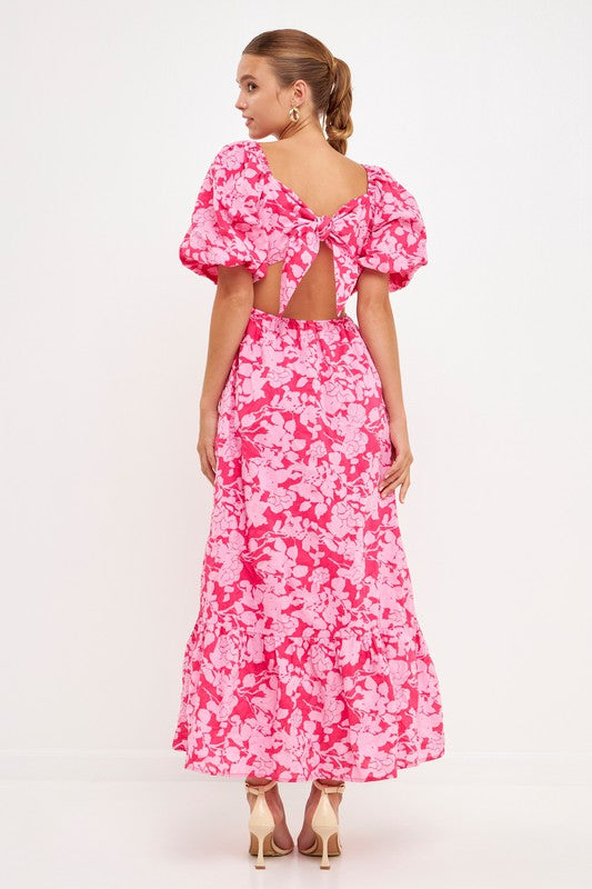 Pink Floral Sweetheart Maxi Dress Clothing August Apparel   