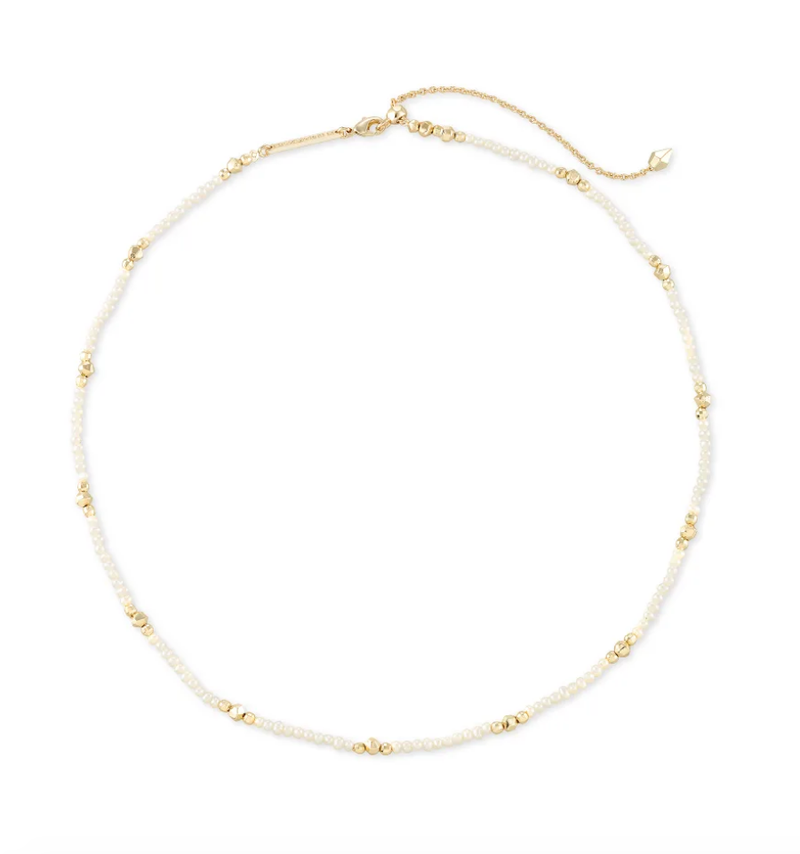 Scarlet Choker Necklace Gold White Pearl Bead Jewelry Kendra Scott   