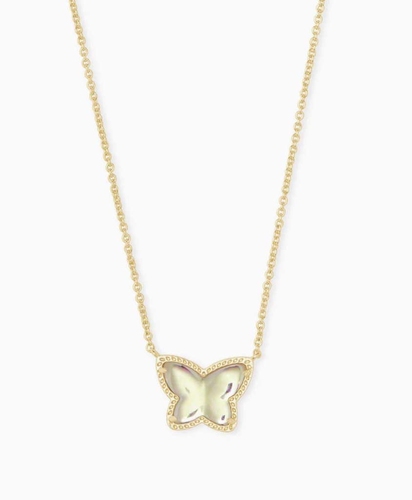 Lillia Butterfly Pendant Necklace Jewelry Kendra Scott Cream Dichroic Glass  