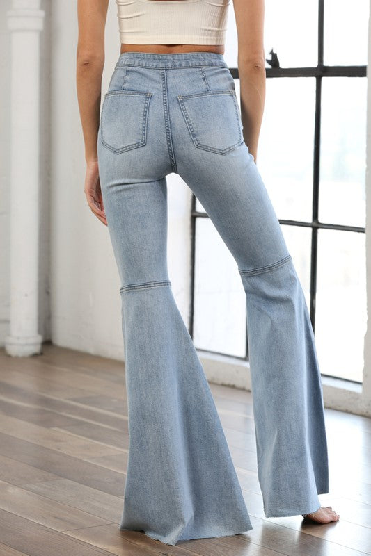 Super Flared Bell Bottom High Rise Jeans Clothing By Together   