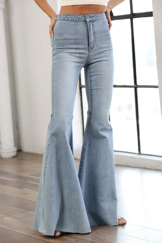 Super Flared Bell Bottom High Rise Jeans Clothing By Together S Blue 