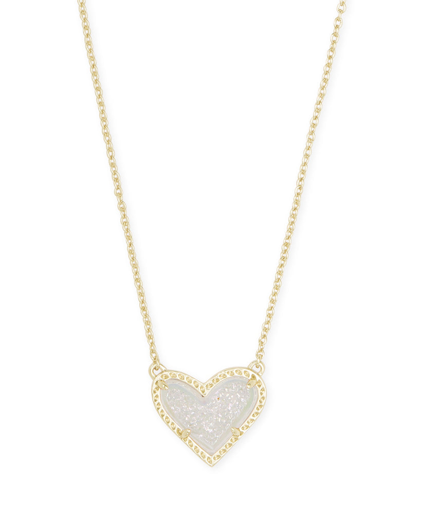 Ari Heart Pendent Necklace Jewelry Kendra Scott Gold Irid Drusy  