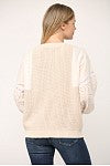 Cream Lace Slv Sweater Clothing Fate   