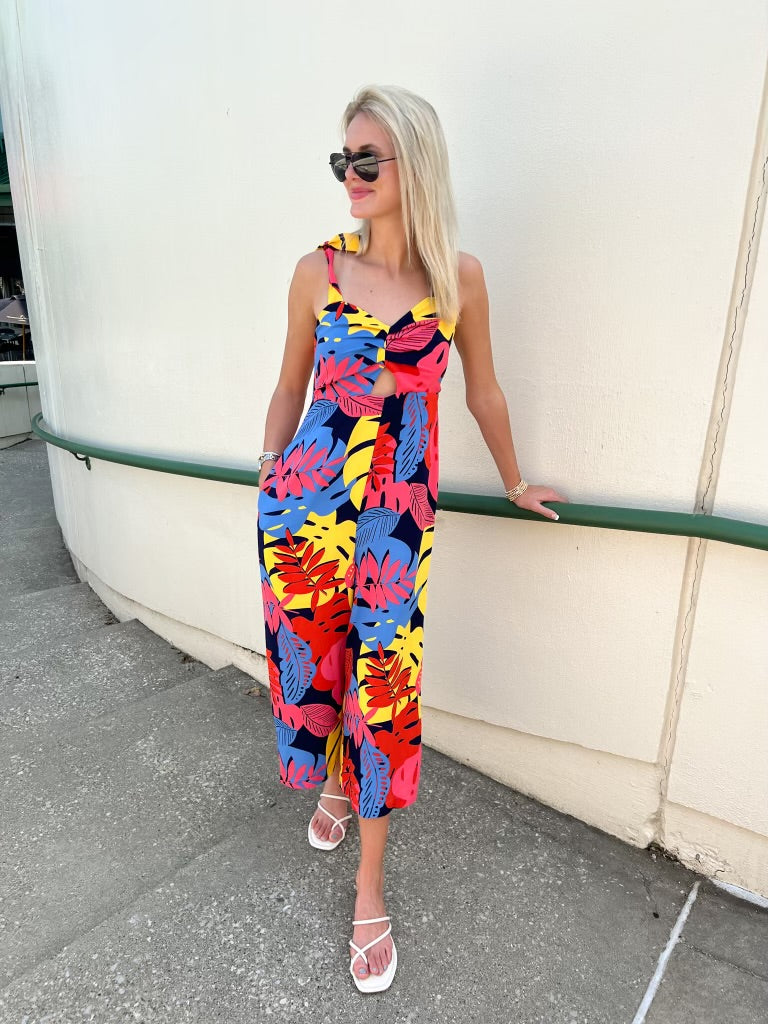 Tropical Ylw/Pink Jumpsuit Clothing SugarLips   