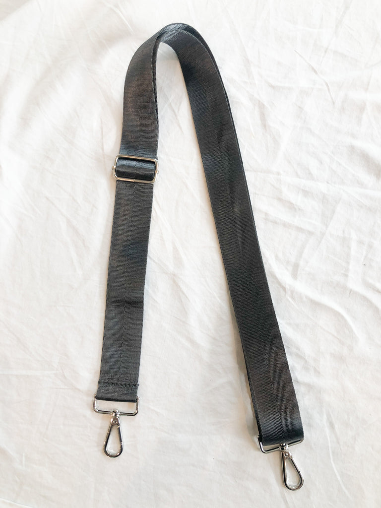 Solid Mix & Match Bag Strap Accessory Ahdorned Grey - Silver Metal  