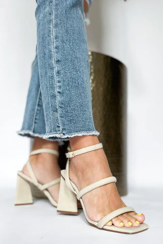 Cream strappy shoes online