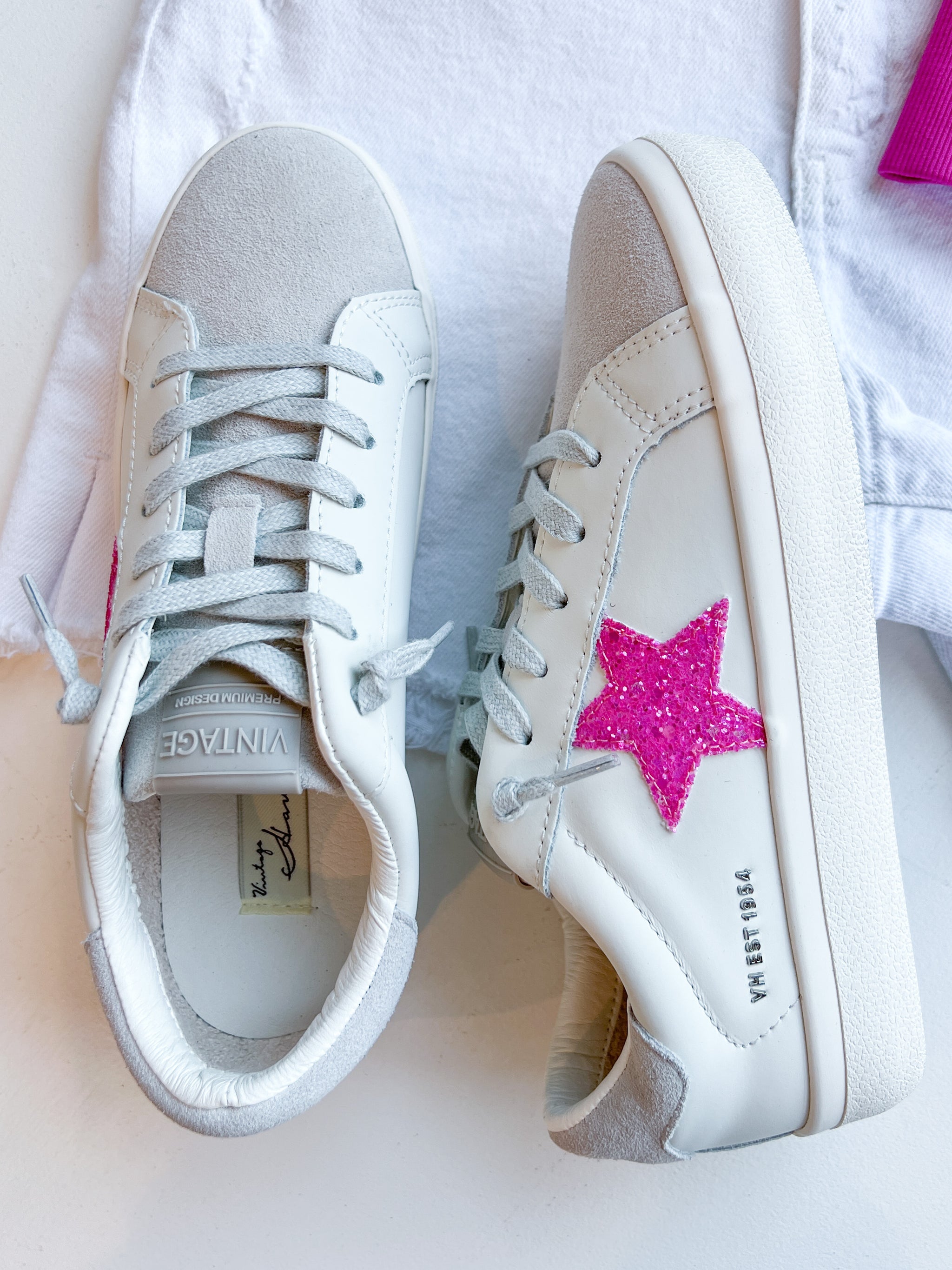 Orna Platform Sneaker Pink Glitter Star Peacocks Pearls Lexington