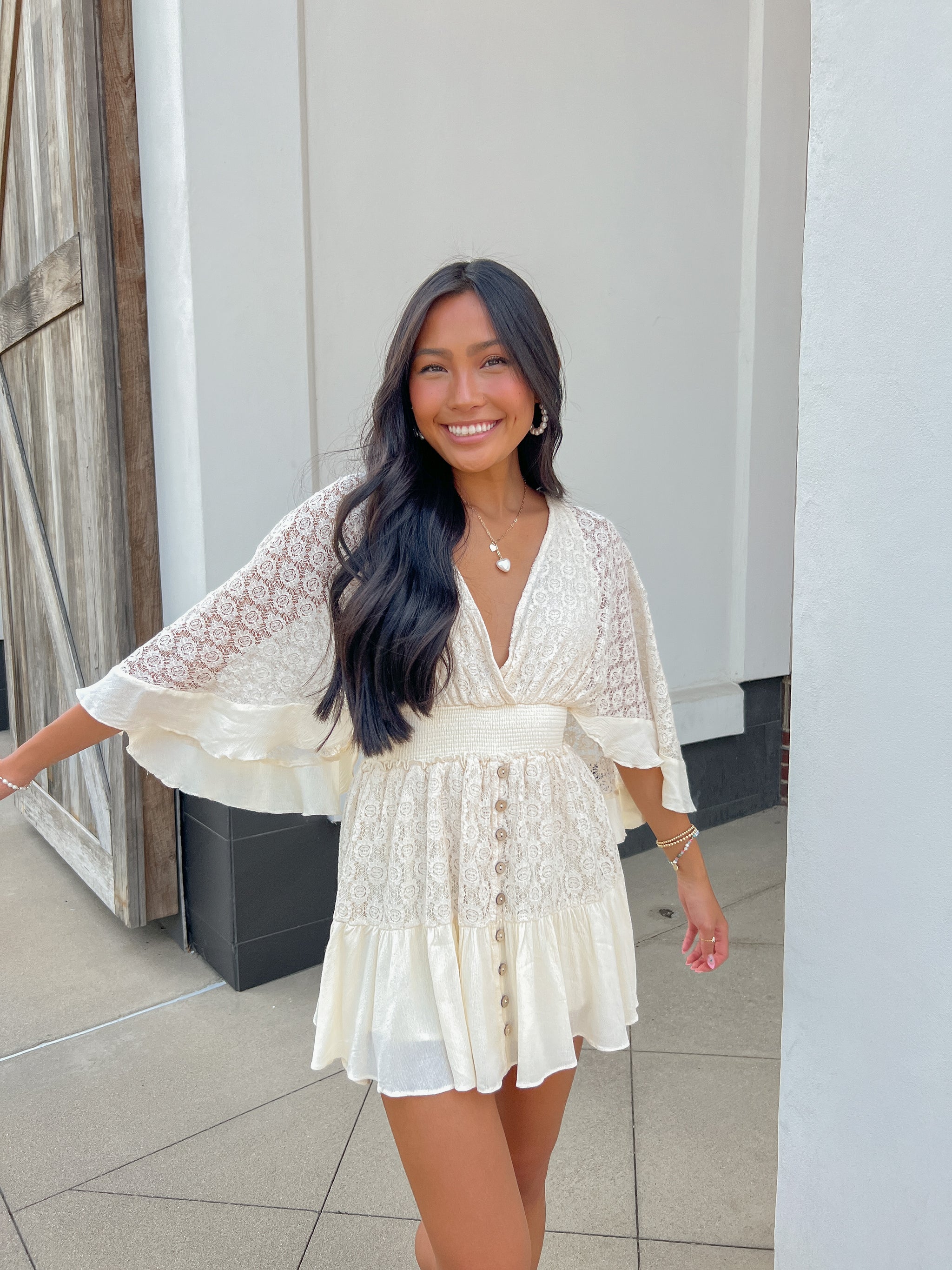 Lace Crochet Button Down Romper Lace Crochet Button Down Romper