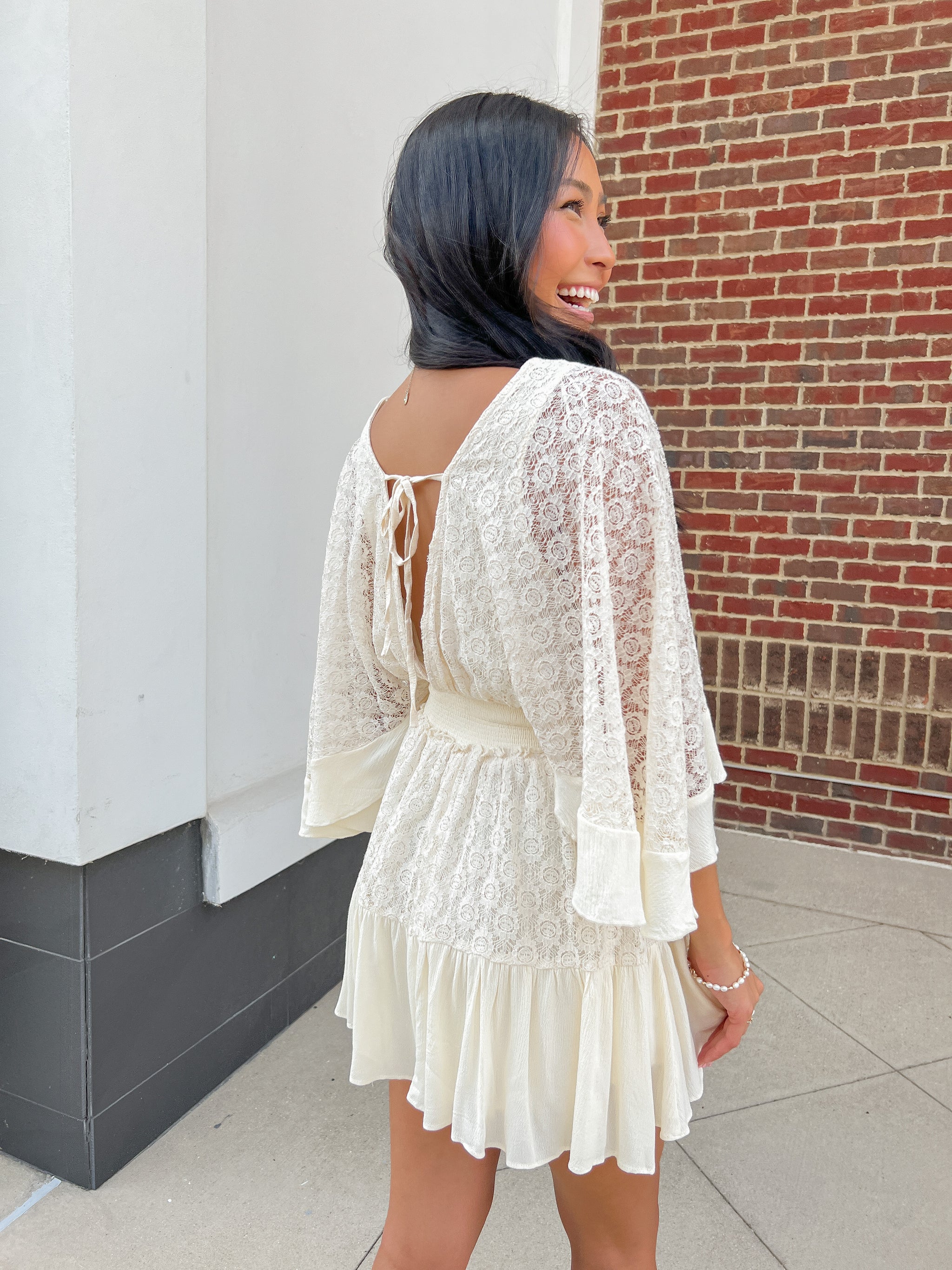knee length dresses for ladies Mia Lace Crochet Romper