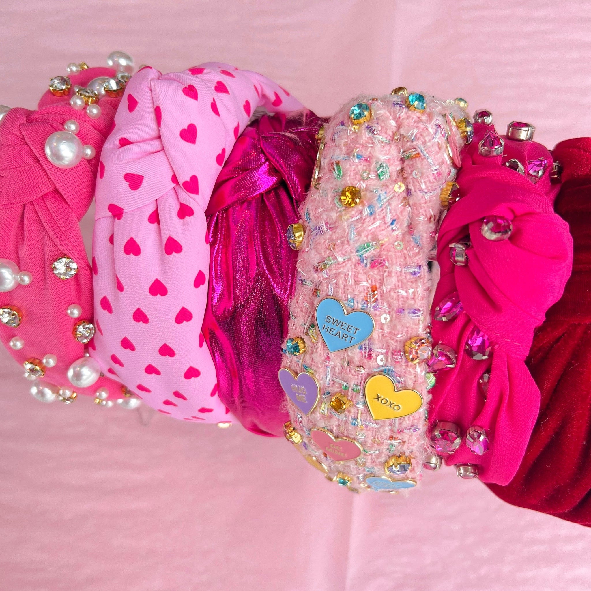 NEW BRIANNA CANNON heart candy tweed headband in pink Hair Accessories - Headbands, Clips & Scrunchies - Brianna  main image 2