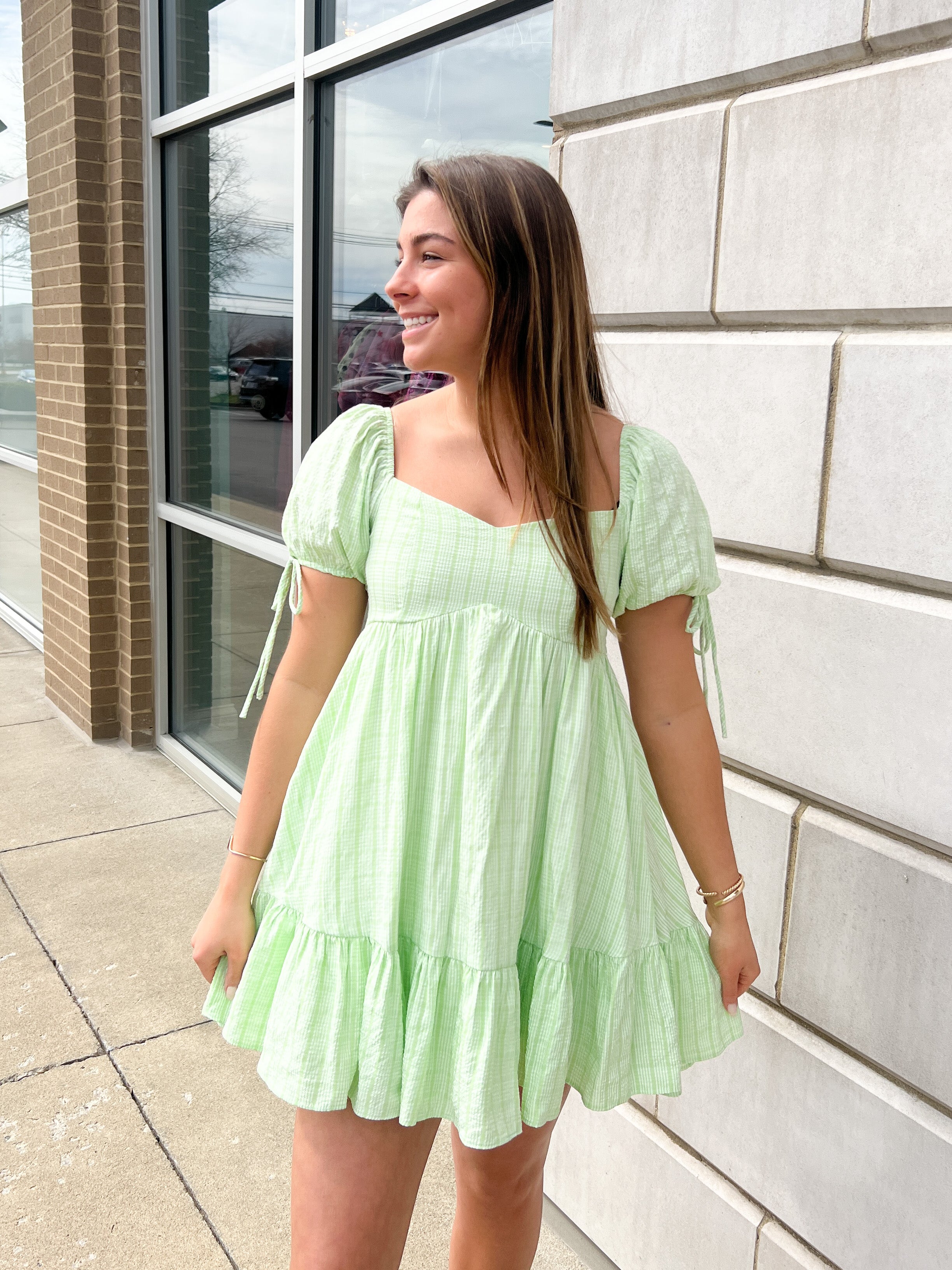 Subtle Stripe Sweetheart Babydoll Dress Peacocks & Pearls Lexington Subtle Stripe Sweetheart Babydoll Dress Peacocks & Pearls Lexington