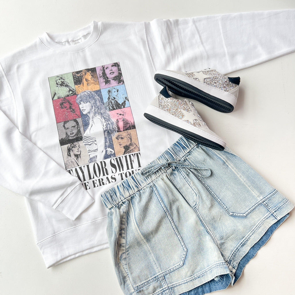 White TS Eras Tour Sweatshirt Clothing August Apparel   